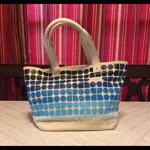 Kate spade vintage logo canvas tote blue